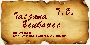 Tatjana Biuković vizit kartica